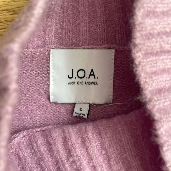 JOA J.O.A. Lilac Sweater Small Soft Knit Mock Neck with Long Sleeve Detail NWOT - Picture 6 of 14